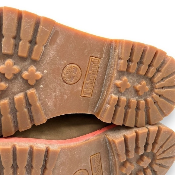 Timberland Junior 6 Inch Premium Waterproof Boots, Brown Nubuck/Salmon, Size 5.5 - Picture 7 of 8